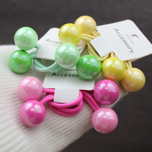 糖果色圆球球双头发绳女孩大发圈儿童头绳丸子高马尾橡皮筋高品质