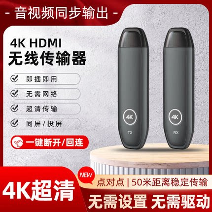 无线HDMI传输器4K点对点即插即用