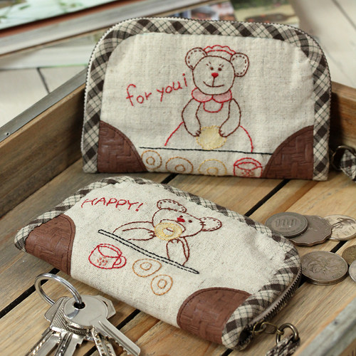 促销 拼布手工DIY材料包/情侣款FORYOU钥匙包材料包【不是成品