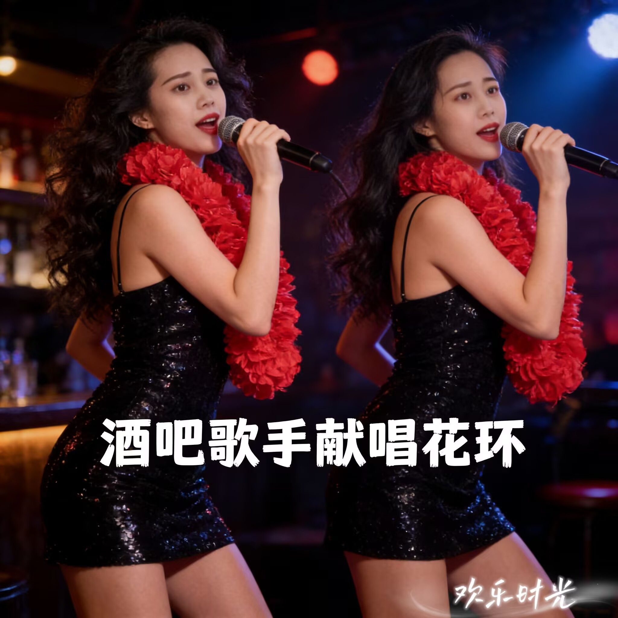 酒吧夜场花场ktv年会颁奖开业演艺佳丽歌手胸环表演加密脖环花环