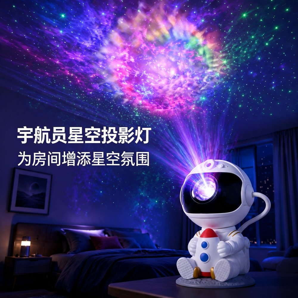 宇航员星空投影灯室内卧室装饰灯满天星氛围灯儿童生日礼物星空灯