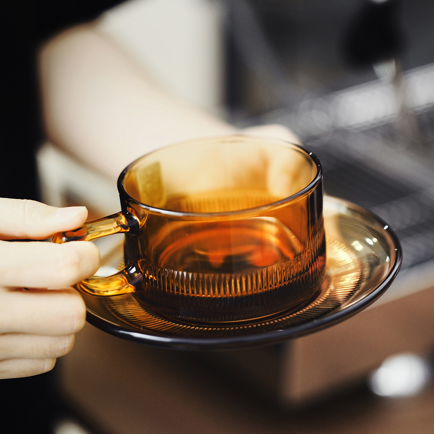 日本Hirota广田硝子昭和复古系列咖啡杯手工玻璃杯简约早餐杯水杯