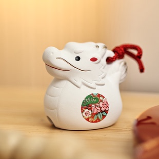 日本进口药师窑手绘锦彩龙年生肖铃铛摆件2024限定招福饰品挂件