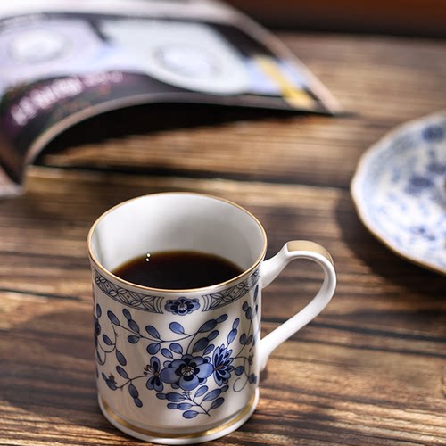 鸣海米兰系列骨瓷马克杯咖啡杯