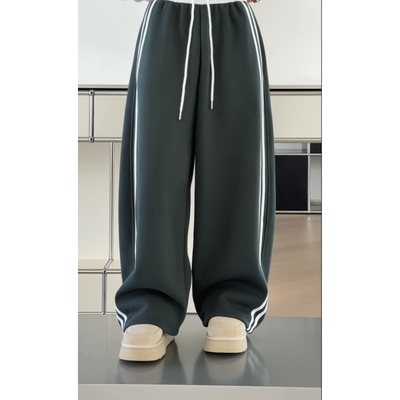 诗歌兰25-1077女装2025冬款时尚气质松紧腰抽绳宽松休闲裤女