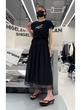 秒发 诗歌兰2025夏款 58238潮流个性时髦圆领短袖烫钻字母正肩T恤