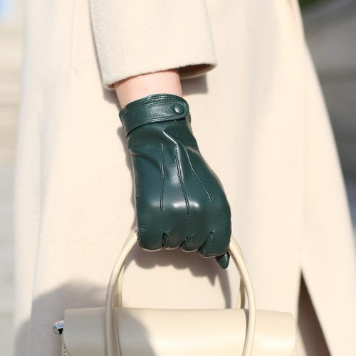 纯皮女士山羊皮真皮手套触屏单皮