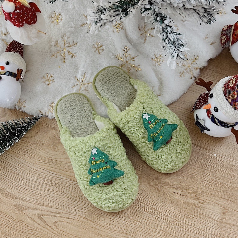 圣诞礼物可爱毛毛拖鞋