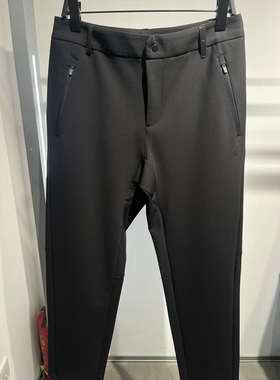 B1GBE4533 太平鸟男装2024年冬季新款黑色时尚宽松弹力直筒休闲裤