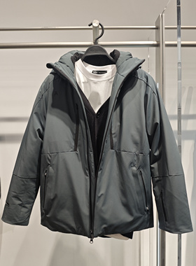 B1ACE4537 太平鸟男装2024冬季新款时尚休闲连帽冲锋衣羽绒服保暖