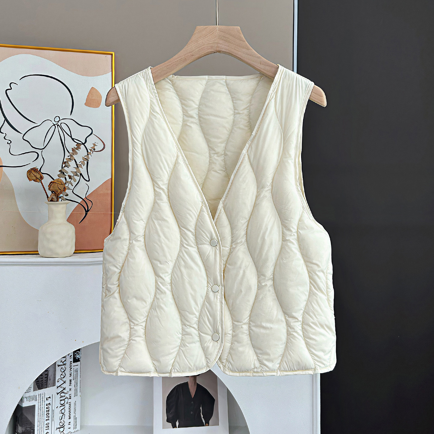 羽绒马甲女2025新款时尚修身轻薄款羽绒内胆贴身大衣内搭休闲背心