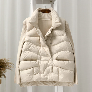 轻薄宽松马夹羽绒服背心坎肩外套 韩版 羽绒马甲女短款 2024秋冬新款