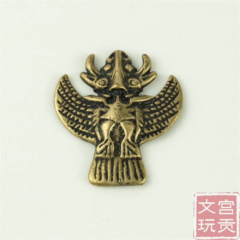 复刻铜制清代大鹏鸟金翅鸟挂件吊坠配饰西藏特色