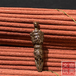 新款藏传天铁小元素复刻手工马头明王小金刚杵吊坠托甲