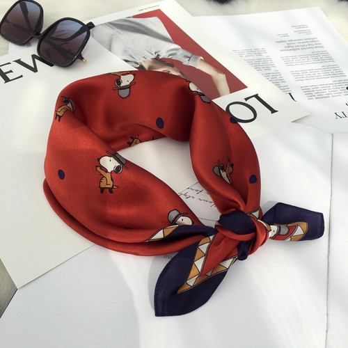 减龄真丝韩国卡通春秋装饰小方巾