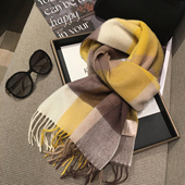 经典 英伦风WOOL100%澳洲羊毛围巾百搭格子纯羊绒披肩两用保暖围脖