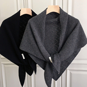 2025秋季 新款 韩国纯色三角巾100%WOOL羊毛围巾百搭高级感羊毛披肩