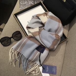 澳洲WOOL100%纯羊毛格纹围巾英伦经典格子情侣款羊绒围巾保暖围脖