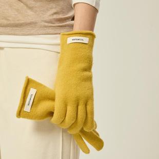 小溜家 12月9日新品 100%山羊绒手套女冬季羊毛针织毛线分指手套