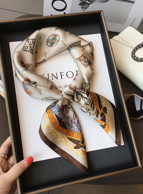 杭州丝绸韩国东大门羽毛真丝围巾披肩100%桑蚕丝丝巾领巾70cm方巾