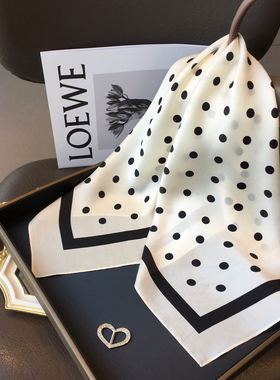 杭州丝绸赫本风波点100%桑蚕丝丝巾真丝围巾70cm方巾领巾披肩秋季