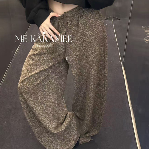 ME KAKAMEE-秋冬新品定制面料豹纹KT可调节休闲裤休闲裤9731