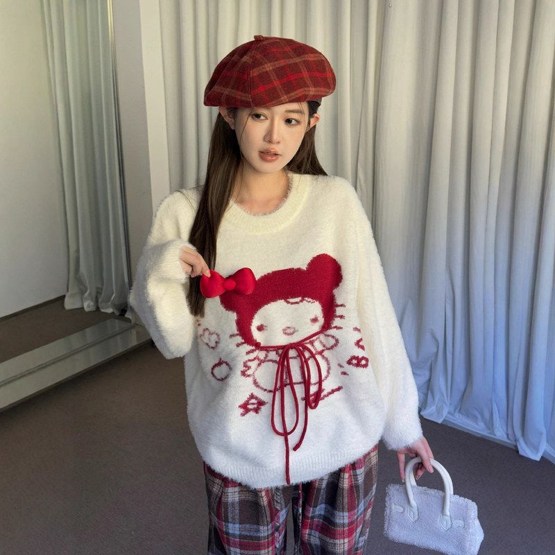 毛衣KT宽松ME休闲 甜美蝴蝶上衣十三行配厚实KAKAMEE女冬925 卡通