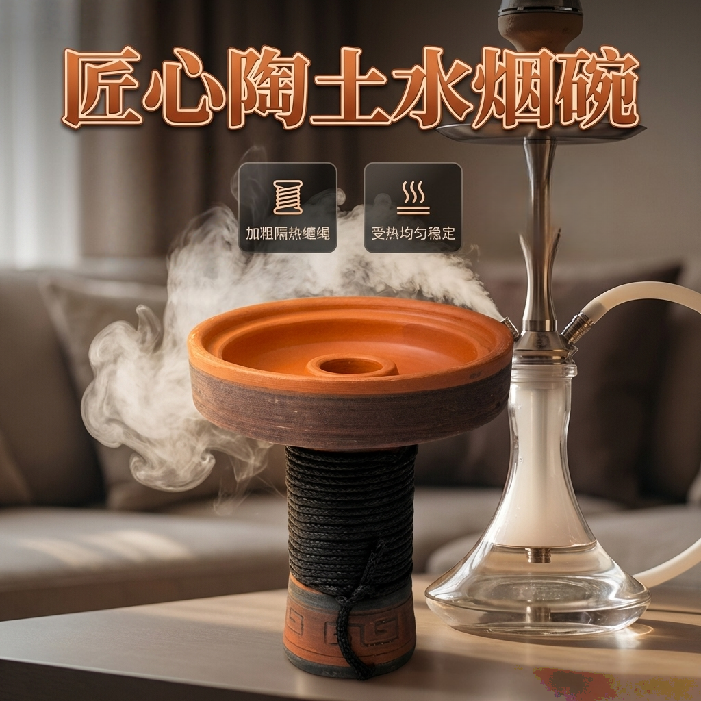 阿拉伯水烟烟锅红泥烟碗高级酒吧通用烟锅头烟碳炭隔防护罩