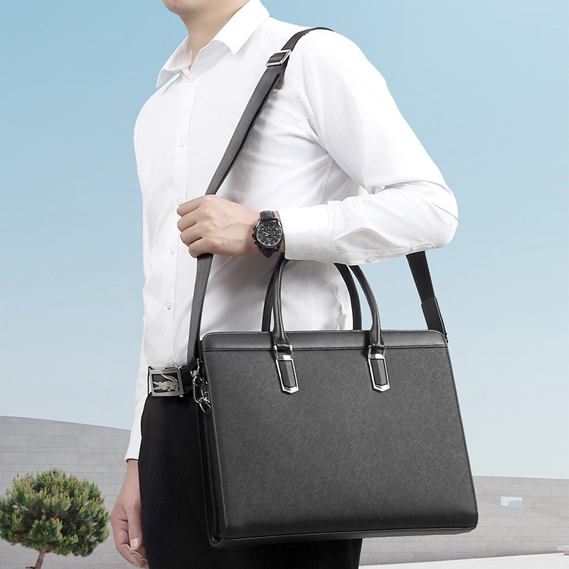 密码锁真皮男包防盗商务男士手提包牛皮电脑包大容量公文包新款