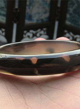 天然巴西原色水墨象形玛瑙手镯