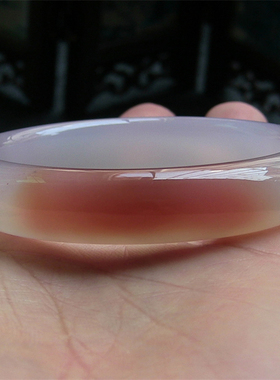 天然巴西玛瑙手镯粉红色玉髓