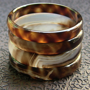 瑕疵品专区/天然巴西玛瑙手镯/经典薄款/精美斑马纹/送礼佳品129