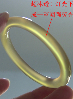 天然巴西玛瑙手镯/复古圆条/原色无忧化/香槟金玉髓/强荧光2140