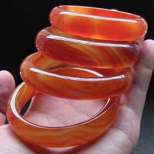 天然巴西红玛瑙手镯/加厚不加宽/精品玉髓/厂家直销No：88