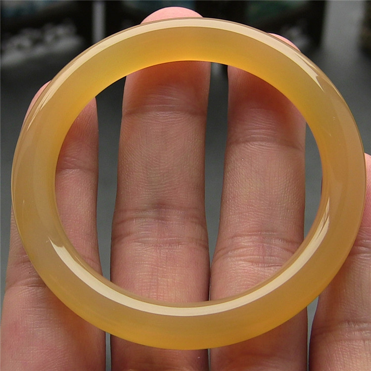 天然马达加斯加玛瑙手镯/复古圆条/原色无优化/蜜糖色玉髓