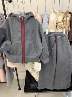 7+kids2025冬季新款儿童加绒卫衣套装女童洋气保暖两件套潮78629