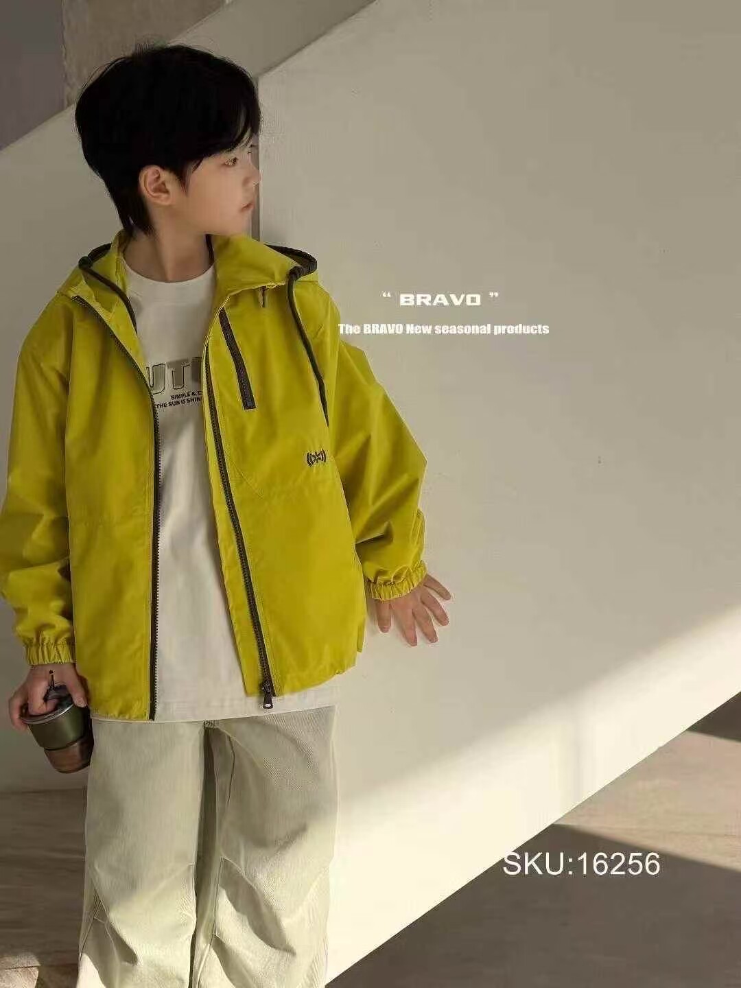 布芮欧2026春季新款男童女童撞色冲锋衣韩版儿童夹克外套潮16256