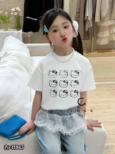 叫我格格2026夏季新款女童韩版休闲短袖中大童卡通T恤上衣潮11865