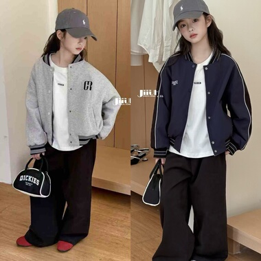 己又合2025秋季新款儿童装洋气韩版棒球服两面穿夹克外套潮22136