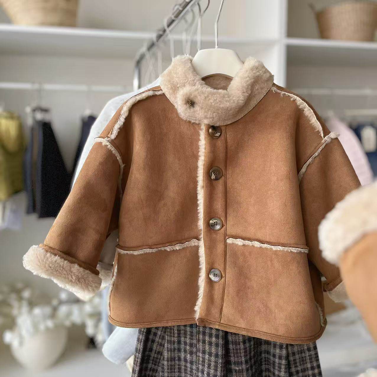 奶妈家女童外套2025秋冬新款洋气儿童装小女孩加厚皮毛一体呢大衣,童装/婴儿装/亲子装,普通外套,淘宝优惠券,粉丝福利购,淘宝优惠卷