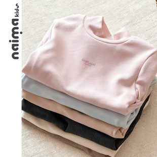 打底衫 儿童装 2025新款 秋季 女孩百搭上衣 韩版 羊毛蚕丝女童长袖