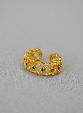 复古锆石轻奢蕾丝法式女