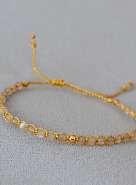 复古灰叠戴手链月光石