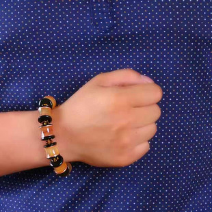 羊角牛角竹节手串藏式桶珠民族风男女款手链骨珠凹珠念珠佛珠手串