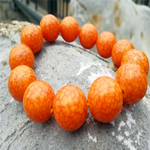 波罗的海血丝蜜蜡手串念珠佛珠男款女士鸡油黄琥珀手链龙纹优化