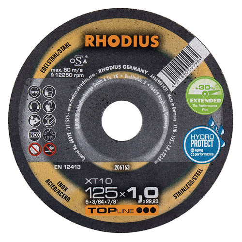 进口罗迪斯RHODIUS超薄切割片不锈钢专用砂轮片德国品质125*1.0