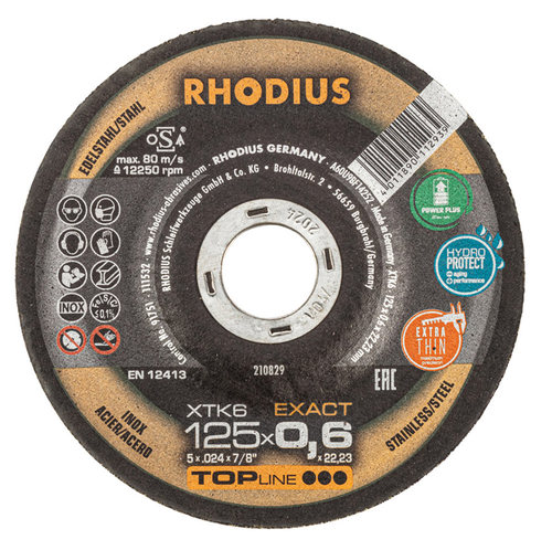 进口罗迪斯RHODIUS超薄切割片不锈钢专用砂轮片125*0.6 125*0.8