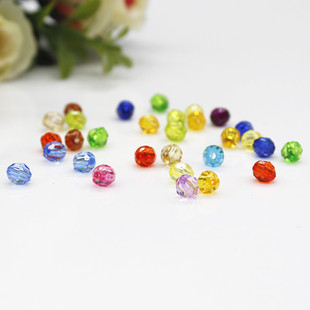 6mm亚克力32面 散珠地球珠子diy饰品配件手工串珠材料 角珠珠帘珠