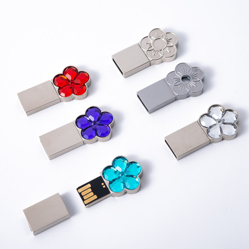 商务笔记本优盘扣定制logo创意镶钻多色迷你金属配件u盘8g高颜值