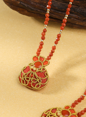 栖石原创中级编绳教程聚宝袋编绳项链胸针饰品手工编绳首饰